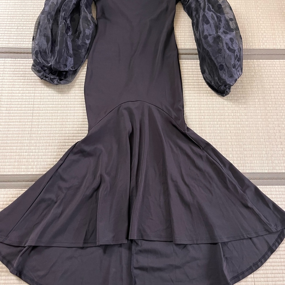 SHEIN Black Tiered Ruffled Gown